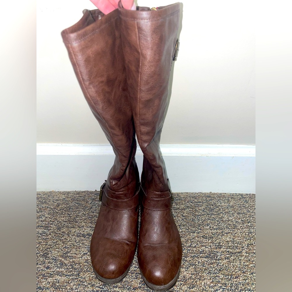 Journey Collection Tall Brown Riding Boots Size 7